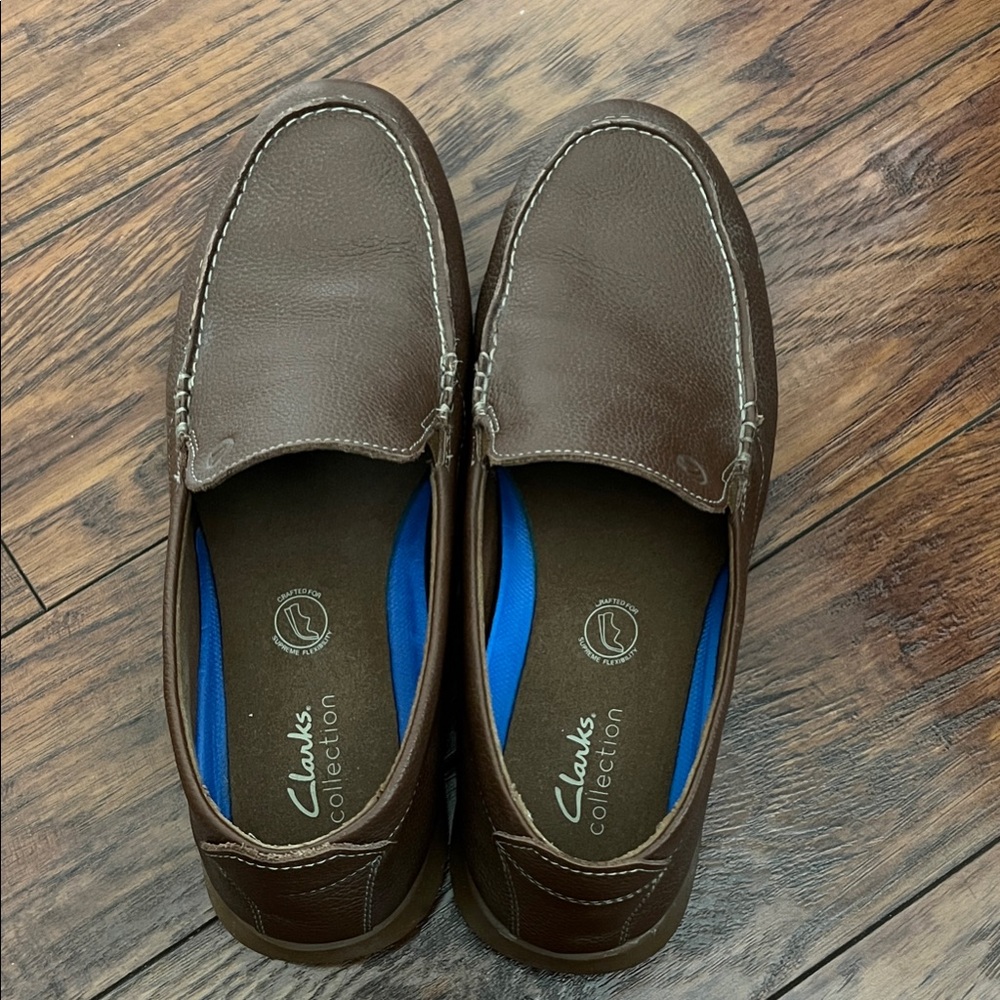 Clarks Men's Leather Slip-On Loafers - Rich Brown